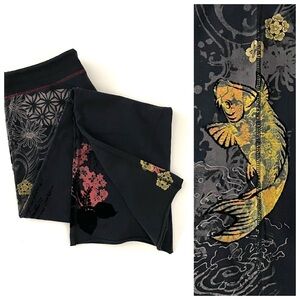 Vintage Y2K Lucky Brand Burnout Velvet Koi Fish Full Length Sweatpants Medium